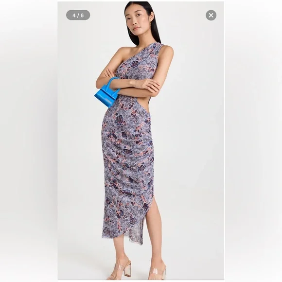 MISA Aries Dress in Feathered Floral - Picture 6 of 8